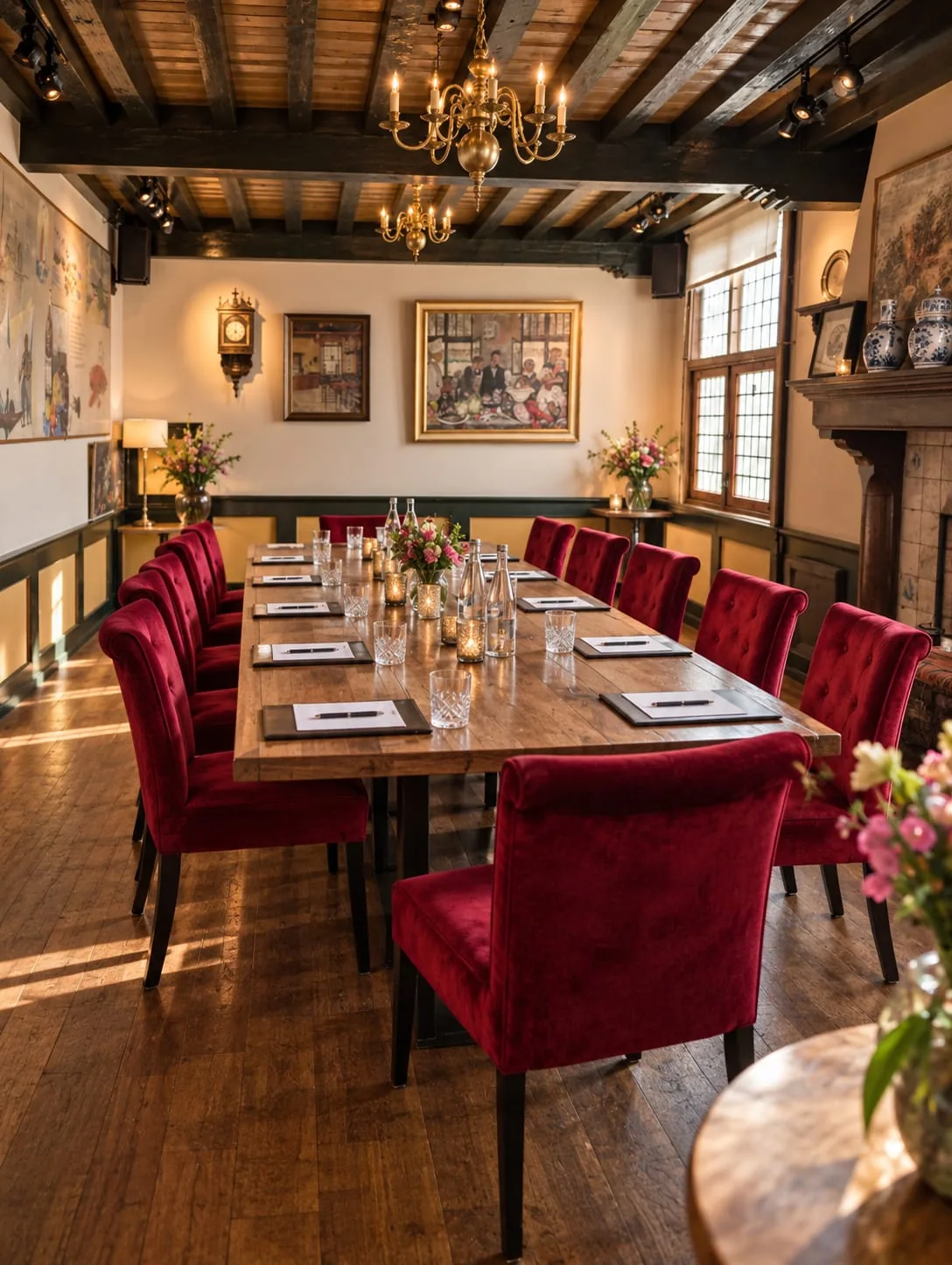 De Herenkamer met gedekte tafel